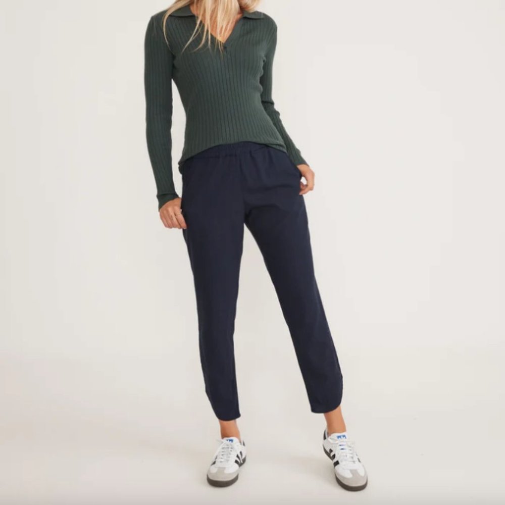Summer & Sage Jogger Jersey Knit Pull On Style Trouser NAVY SZ XL - NEW!